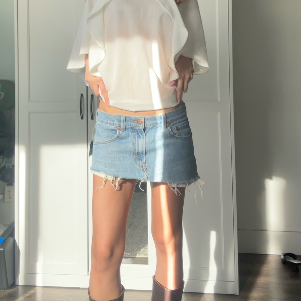 Vintage Levi’s 514 Asymmetrical Denim Mini Skirt